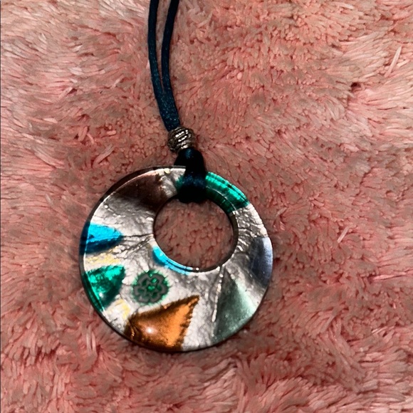 Murano glass multi color Pendant Necklace - Picture 6 of 7